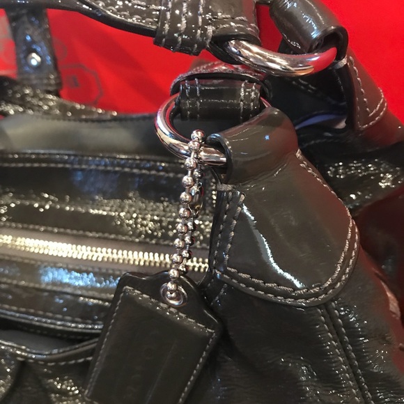SOLD Coach Madison Graphite Gray Patent Leather - Picture 3 of 8